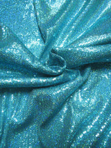 3Mm Mini Micro Holographic Shiny Sequins Stretch Polyester Spandex Fabric - Royal, 58" Width