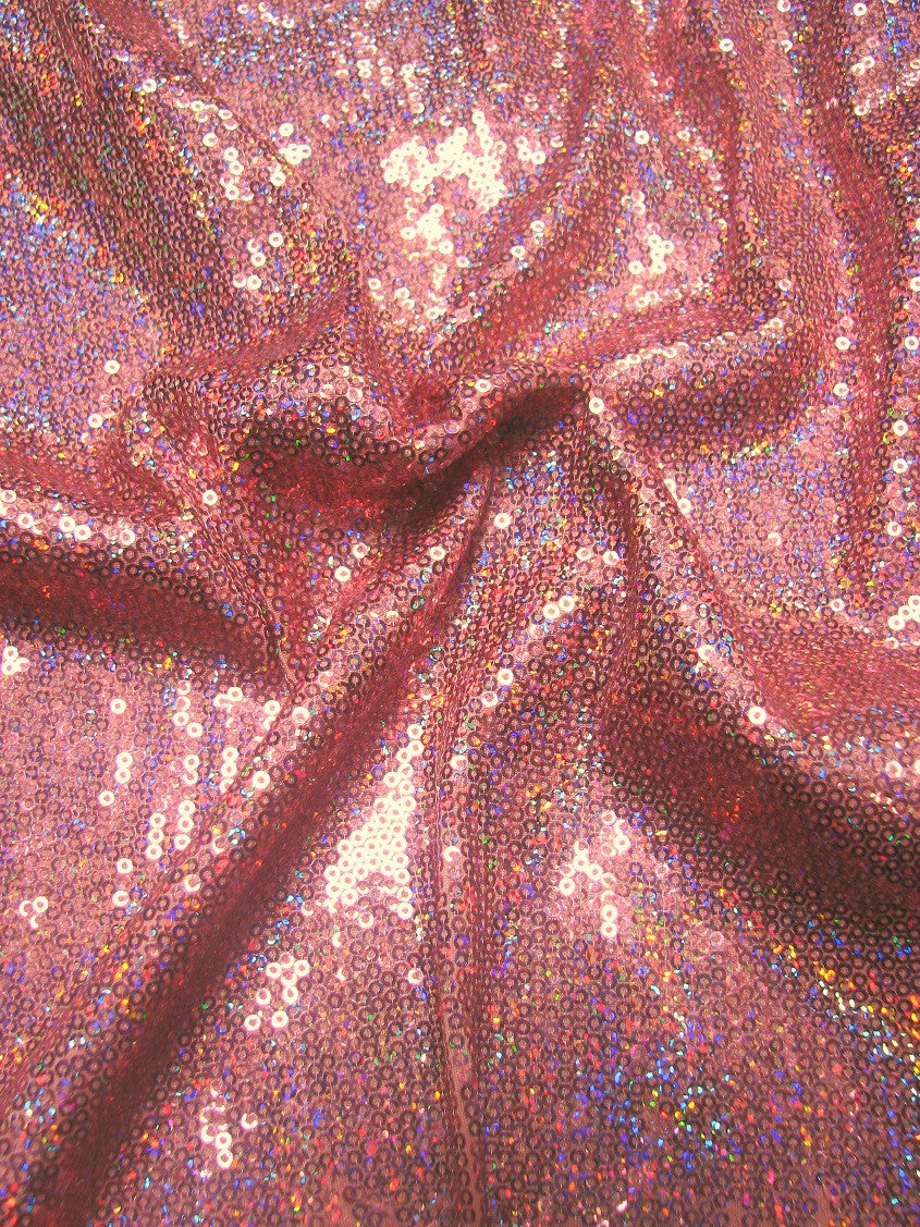 3Mm Mini Micro Holographic Shiny Sequins Stretch Polyester Spandex Fabric - Royal, 58" Width