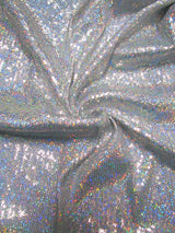 3Mm Mini Micro Holographic Shiny Sequins Stretch Polyester Spandex Fabric - Royal, 58" Width