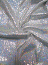 3Mm Mini Micro Holographic Shiny Sequins Stretch Polyester Spandex Fabric - Royal, 58" Width