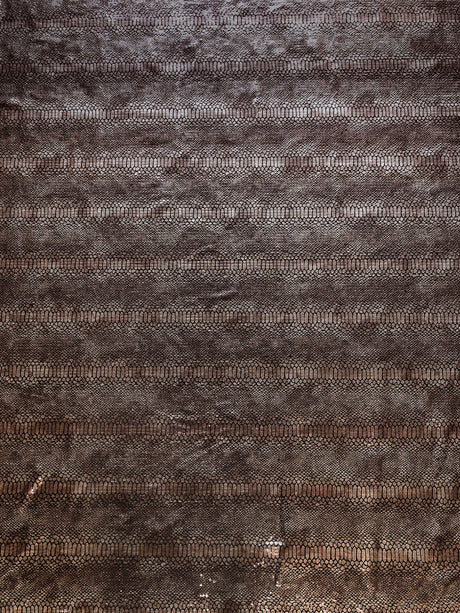 Shiny Snake Print Foil Polyester Spandex Fabric - Gray/Black, Brown/Black, 57" Width