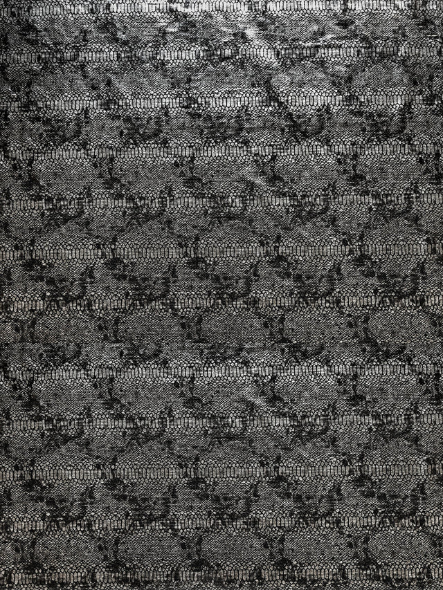 Shiny Snake Print Foil Polyester Spandex Fabric - Gray/Black, Brown/Black, 57" Width