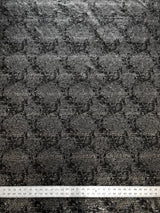 Shiny Snake Print Foil Polyester Spandex Fabric - Gray/Black, Brown/Black, 57" Width
