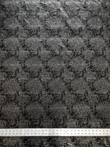 Shiny Snake Print Foil Polyester Spandex Fabric - Gray/Black, Brown/Black, 57" Width