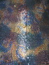 5 Mm Geometric Tie-Dye Print Sequins Polyester Fabric - Teal, Purple, Royal, 58" Width