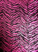 3Mm Mini Micro Bright Neon Sequins Zebra Pattern Nylon Mesh Fabric - Neon Lime/Black, Neon Fuchsia/Black