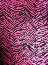 3Mm Mini Micro Bright Neon Sequins Zebra Pattern Nylon Mesh Fabric - Neon Lime/Black, Neon Fuchsia/Black