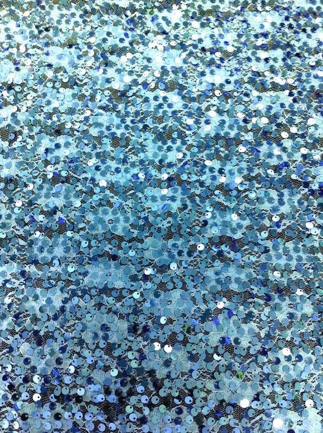 Polyester Spandex Floral Lace Fabric - 6Mm Sequins, Neon Colors, 52" Width