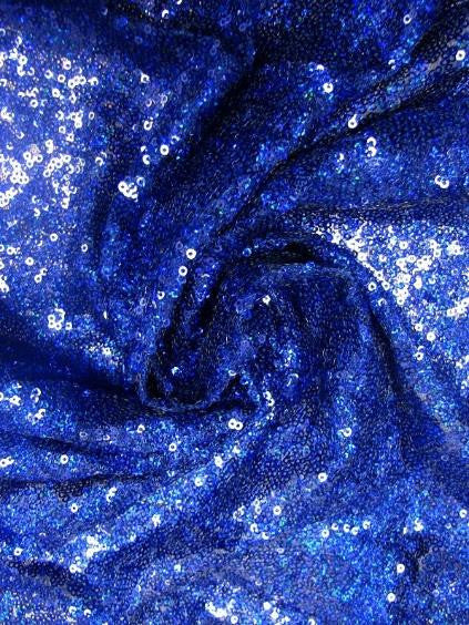 3Mm Micro Mini Hologram Overlapping Sequins On Nylon Mesh Nylon Fabric - Black, Royal, Gold, Red, Peach, Mauve, Black/Multi Color, Pale Green, Silver, 50" Width