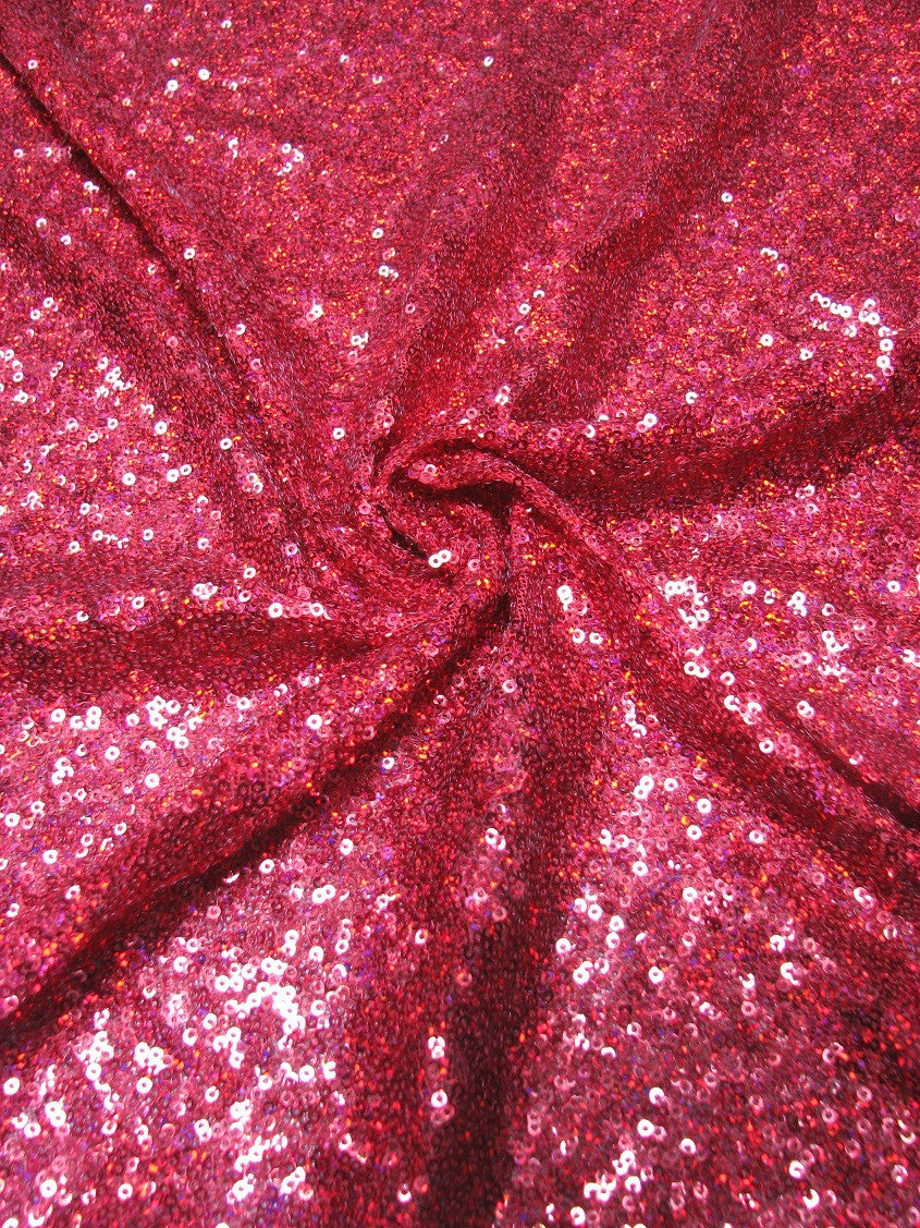 3Mm Micro Mini Hologram Overlapping Sequins On Nylon Mesh Nylon Fabric - Black, Royal, Gold, Red, Peach, Mauve, Black/Multi Color, Pale Green, Silver, 50" Width