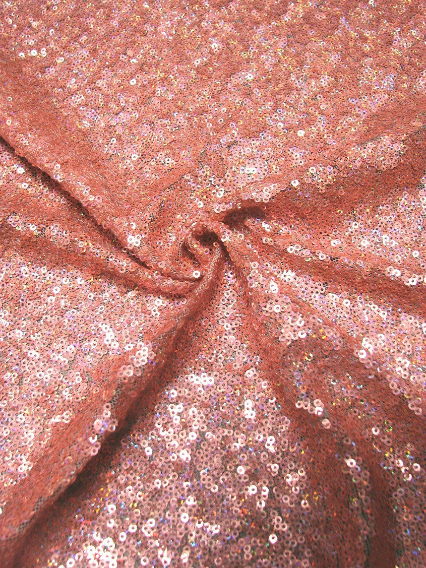 3Mm Micro Mini Hologram Overlapping Sequins On Nylon Mesh Nylon Fabric - Black, Royal, Gold, Red, Peach, Mauve, Black/Multi Color, Pale Green, Silver, 50" Width