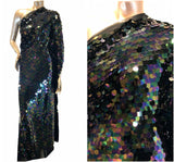 Polyester Mesh Fabric - 17Mm Payette Circle Overlapping Fish Scale Sequins, Mermaid, Gold, Silver, Dull White, Dusty Pink, 56/58" Width