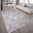 Touch Of Silver Shag Area Rug/Carpet 100 Percent Polyester Fabric - Plush Fluffy Shine 3D Geometric Design, Silver, 2" Pile Height (1 Piece)