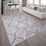Touch Of Silver Shag Area Rug/Carpet 100 Percent Polyester Fabric - Plush Fluffy Shine 3D Geometric Design, Silver, 2" Pile Height (1 Piece)