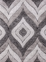 SR-721 Polyester Fabric - Plush Fluffy Shine 3D Geometric Design, Red/Silver/Yellow, 2' X 3", 5' 3" X 7' 5", 7' 6" X 10' 3" (1 Rug)