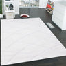 SR-722 Polyester Fabric - White/Black 3D Lines, Shag Area Rug, 2" Pile Height (1 Piece)