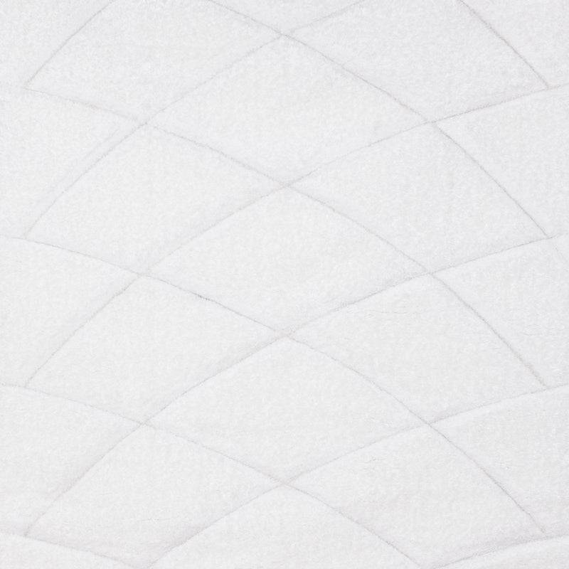 SR-722 Polyester Fabric - White/Black 3D Lines, Shag Area Rug, 2" Pile Height (1 Piece)