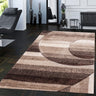 SR-723 Polyester Fabric - Earth Tones Brown Beige 3D Geometric Shag Area Rug, 2" Pile Height (1 Piece)