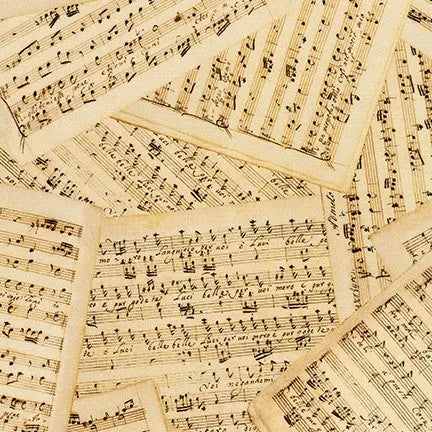 Cotton Wideback Fabric Natural Antique Library of Rarities 108"