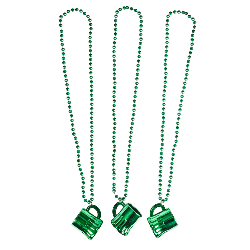 Beer Mug Beads Metallic Green (1 DZ)