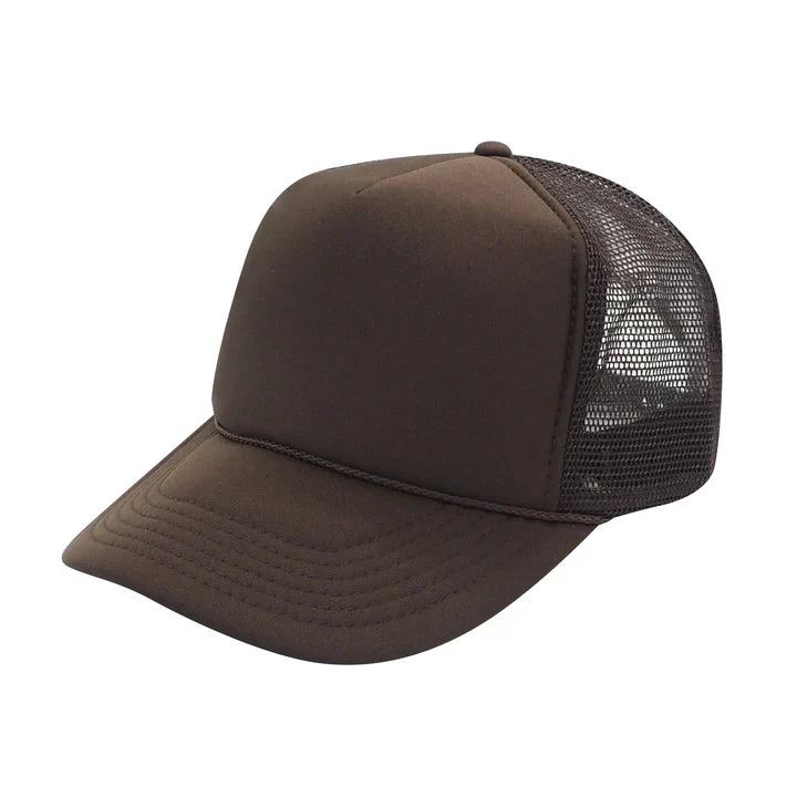 Trucker Hats Caps - Brown, Adjustable (1 Unit)