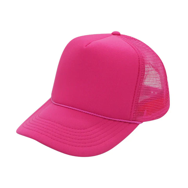Trucker Hats Caps Fabric - Hot Pink, Adjustable Size (1 Unit)