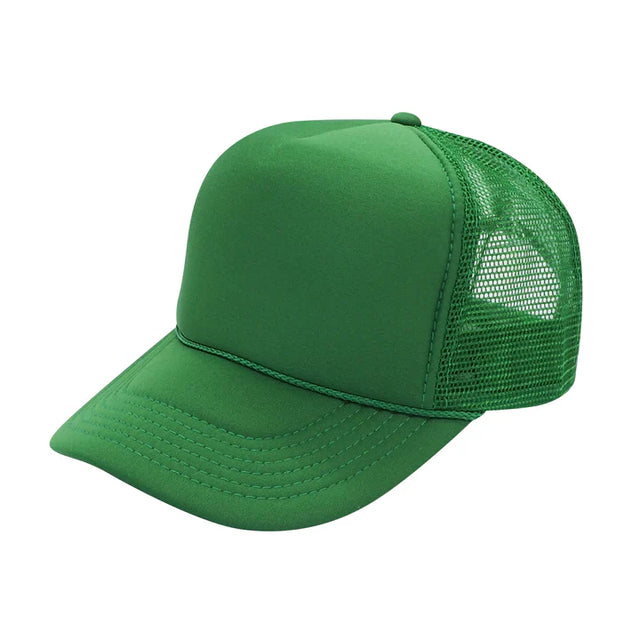 Trucker Hats Caps Fabric - Kelly Green, Adjustable (1 Piece)