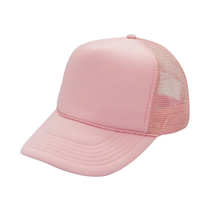 Trucker Hats Caps Fabric - Pink, Adjustable (1 Unit)