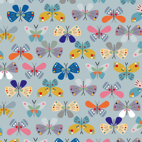 Cotton Fabric Blue Butterfly Print 43/44"