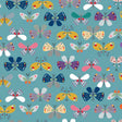 Cotton Fabric Teal Butterfly 43/44" Per Yard