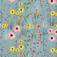 Cotton Fabric Powder Blue Over The Hill View 43/44"