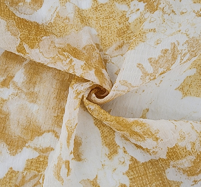 Sheersucker Chiffon 1D1254 Polyester Fabric - Pale Yellow, 57/58" Width
