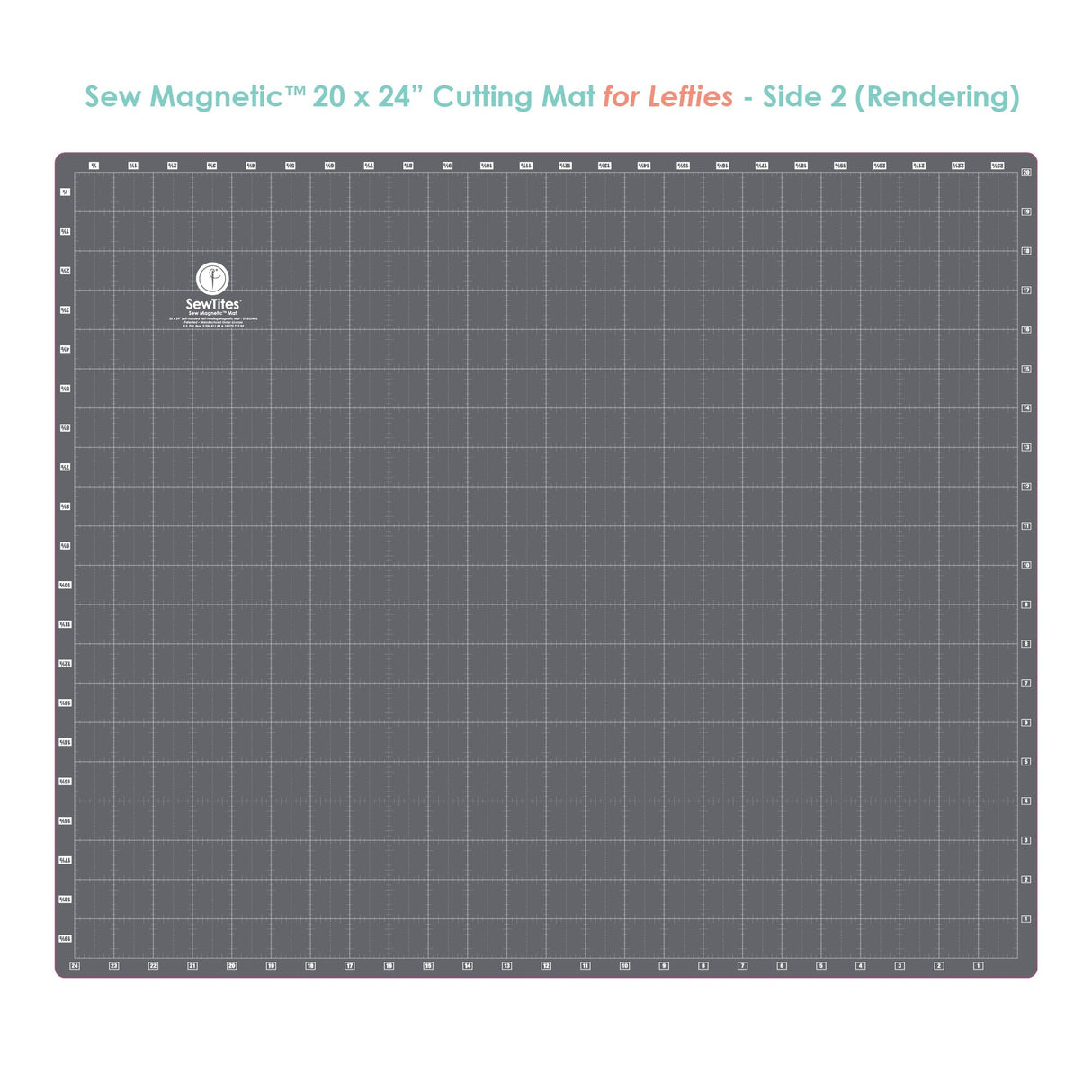 Sew Magnetic Cutting System Magnetic Cutting System - Self-Healing Magnetic Cutting Mat, Acrylic Magnetic Ruler, 20" X 24" Mat, 6.5" X 24" Ruler, Right-Handed System, 12 Magnets (1 Kit)