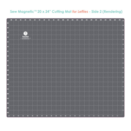 Sew Magnetic Cutting System Magnetic Cutting System - Self-Healing Magnetic Cutting Mat, Acrylic Magnetic Ruler, 20" X 24" Mat, 6.5" X 24" Ruler, Right-Handed System, 12 Magnets (1 Kit)