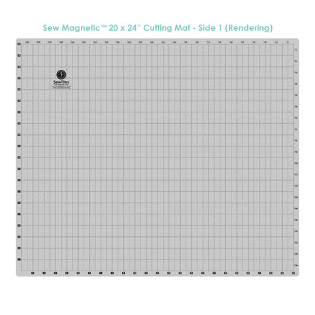 Sew Magnetic Cutting System Magnetic Cutting System - Self-Healing Magnetic Cutting Mat, Acrylic Magnetic Ruler, 20" X 24" Mat, 6.5" X 24" Ruler, Right-Handed System, 12 Magnets (1 Kit)