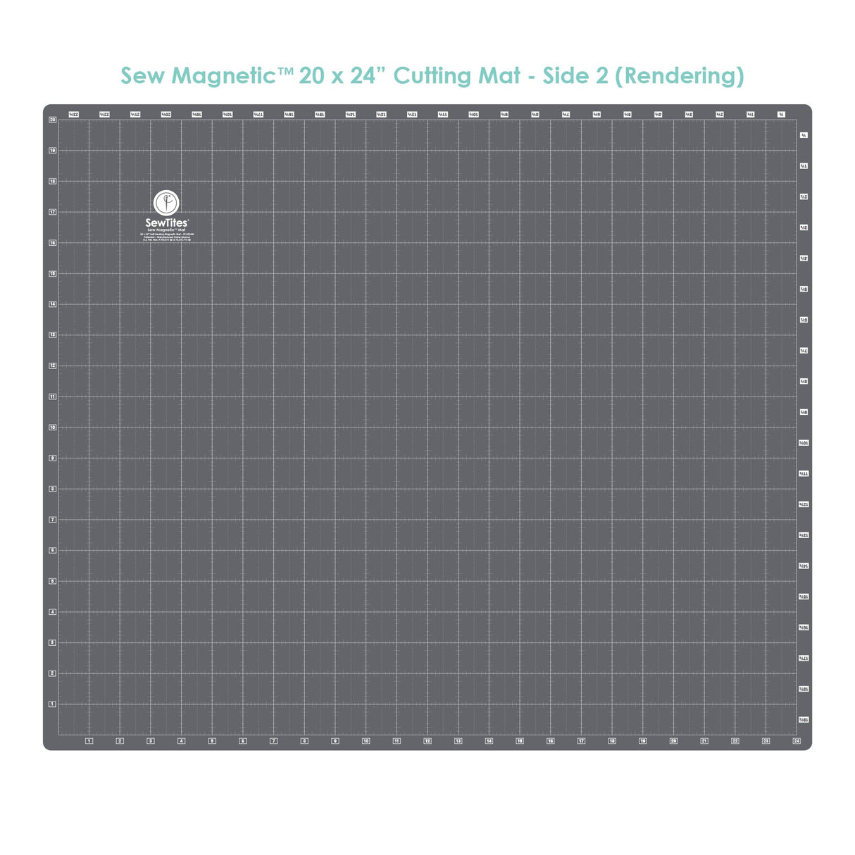 Sew Magnetic Cutting System Magnetic Cutting System - Self-Healing Magnetic Cutting Mat, Acrylic Magnetic Ruler, 20" X 24" Mat, 6.5" X 24" Ruler, Right-Handed System, 12 Magnets (1 Kit)