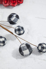 25” Black & White Buffalo Check Plaid Ball Spray