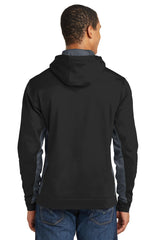 Sport-Tek® Sport-Wick CamoHex Fleece Colorblock Hooded Pullover