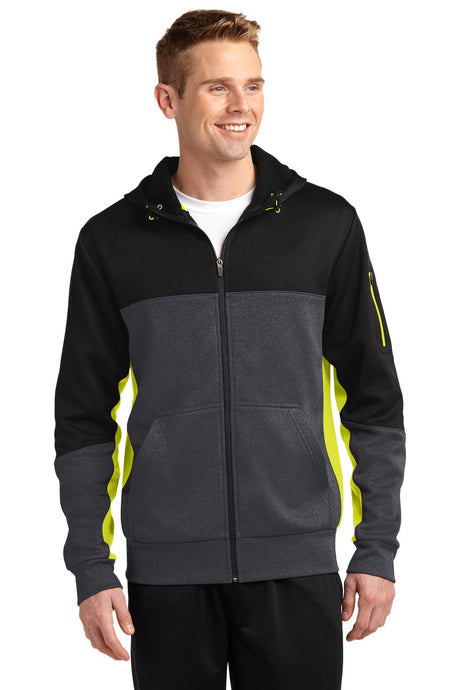 Sport-Tek® Tech Fleece Colorblock Full-Zip Hooded Jacket