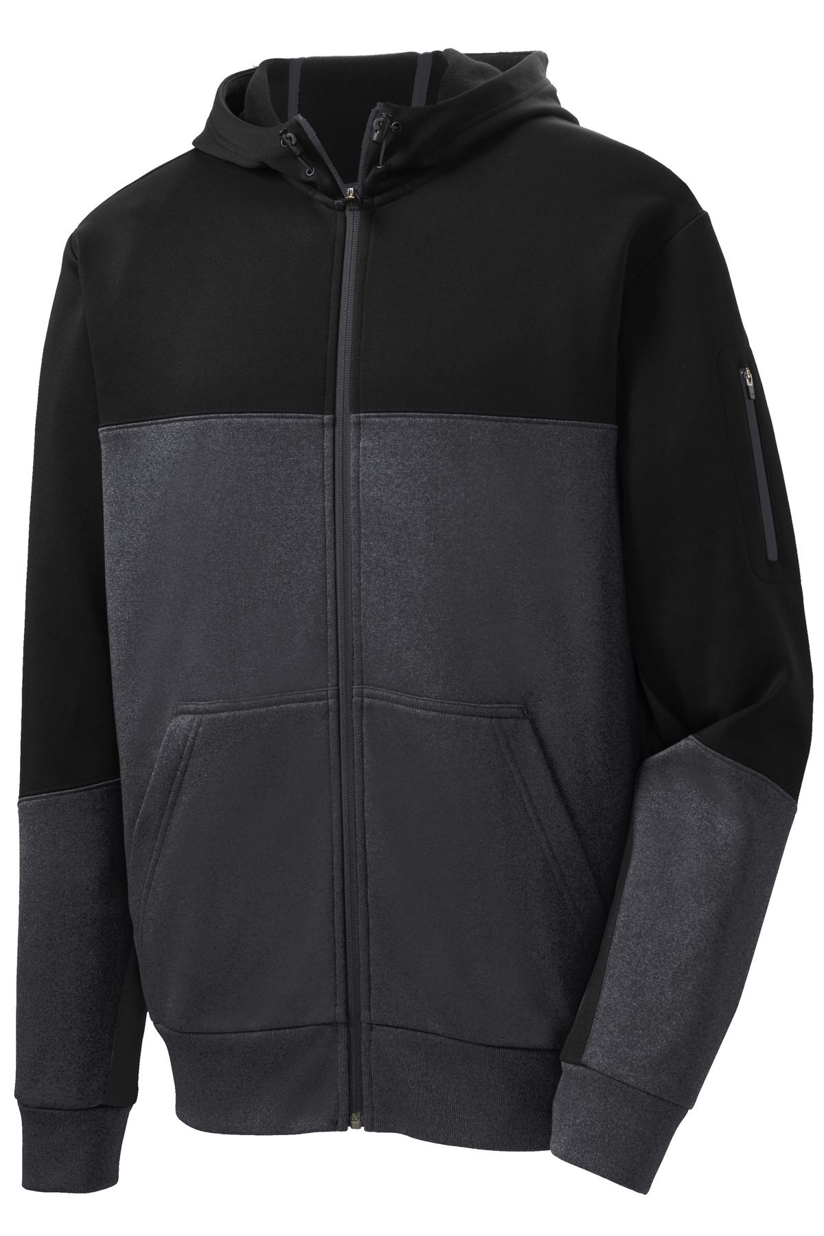 Sport-Tek® Tech Fleece Colorblock Full-Zip Hooded Jacket