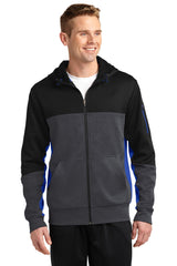 Sport-Tek® Tech Fleece Colorblock Full-Zip Hooded Jacket