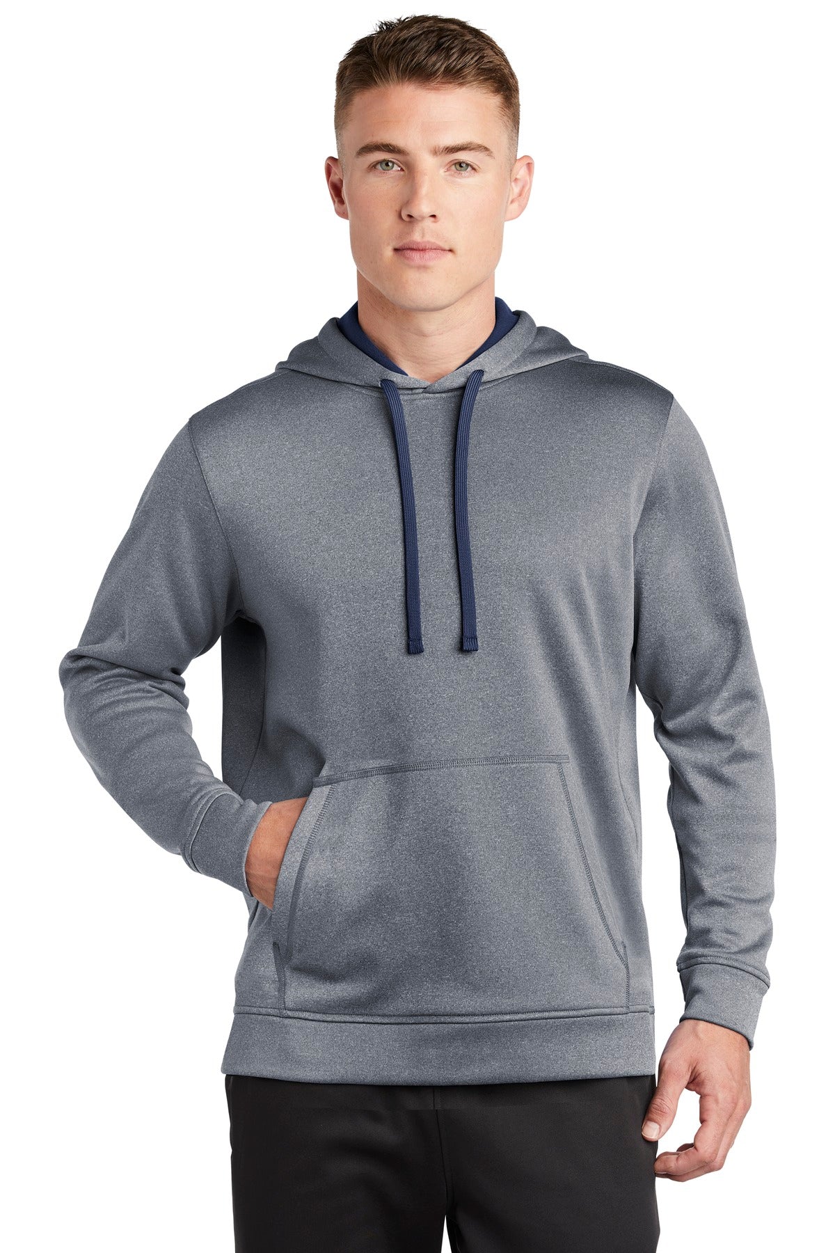 Sport-Tek® PosiCharge Sport-Wick Heather Fleece Hooded Pullover