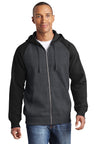 Sport-Tek® Raglan Colorblock Full-Zip Hooded Fleece Jacket