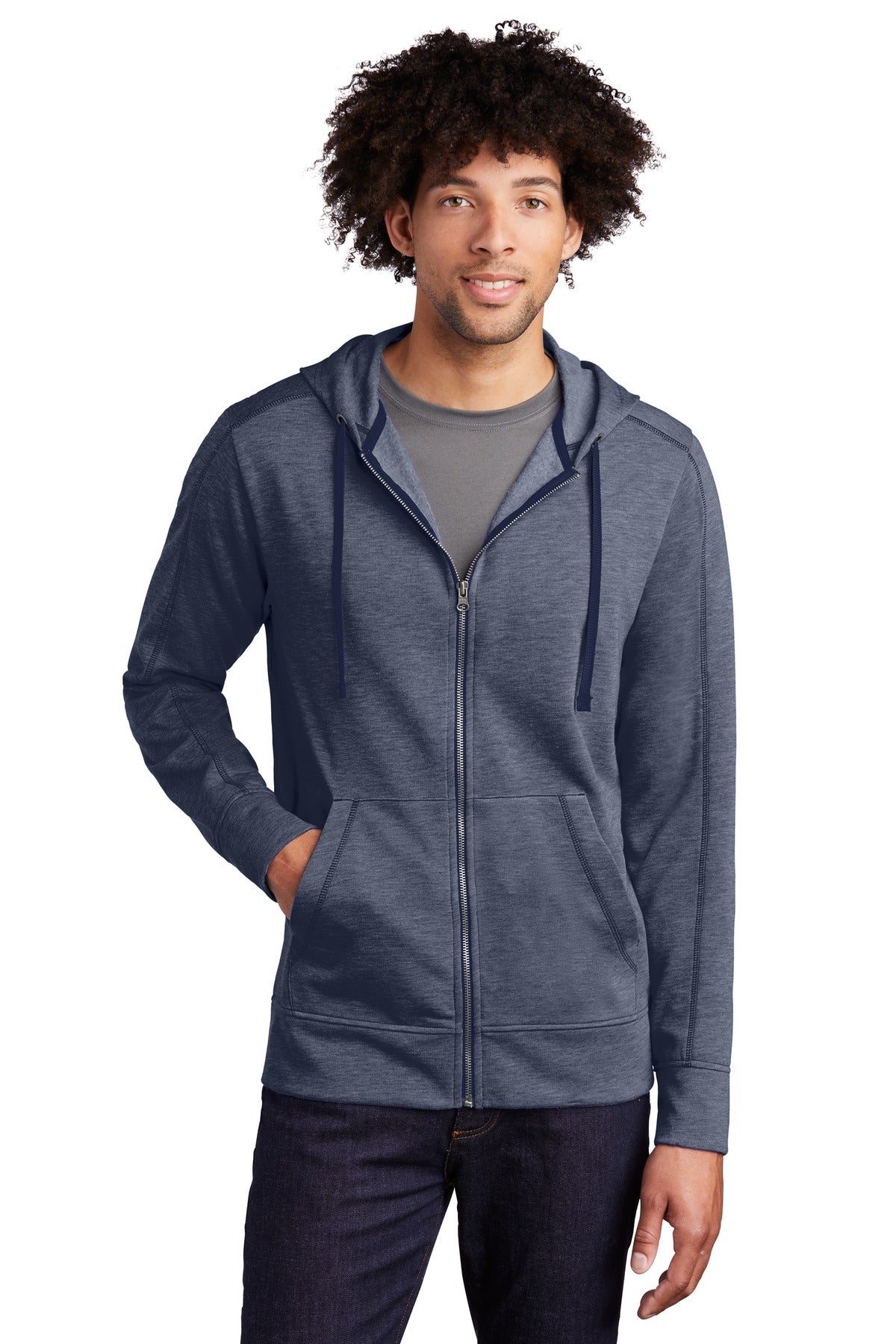 Sport-Tek® PosiCharge Tri-Blend Wicking Fleece Full-Zip Hooded Jacket