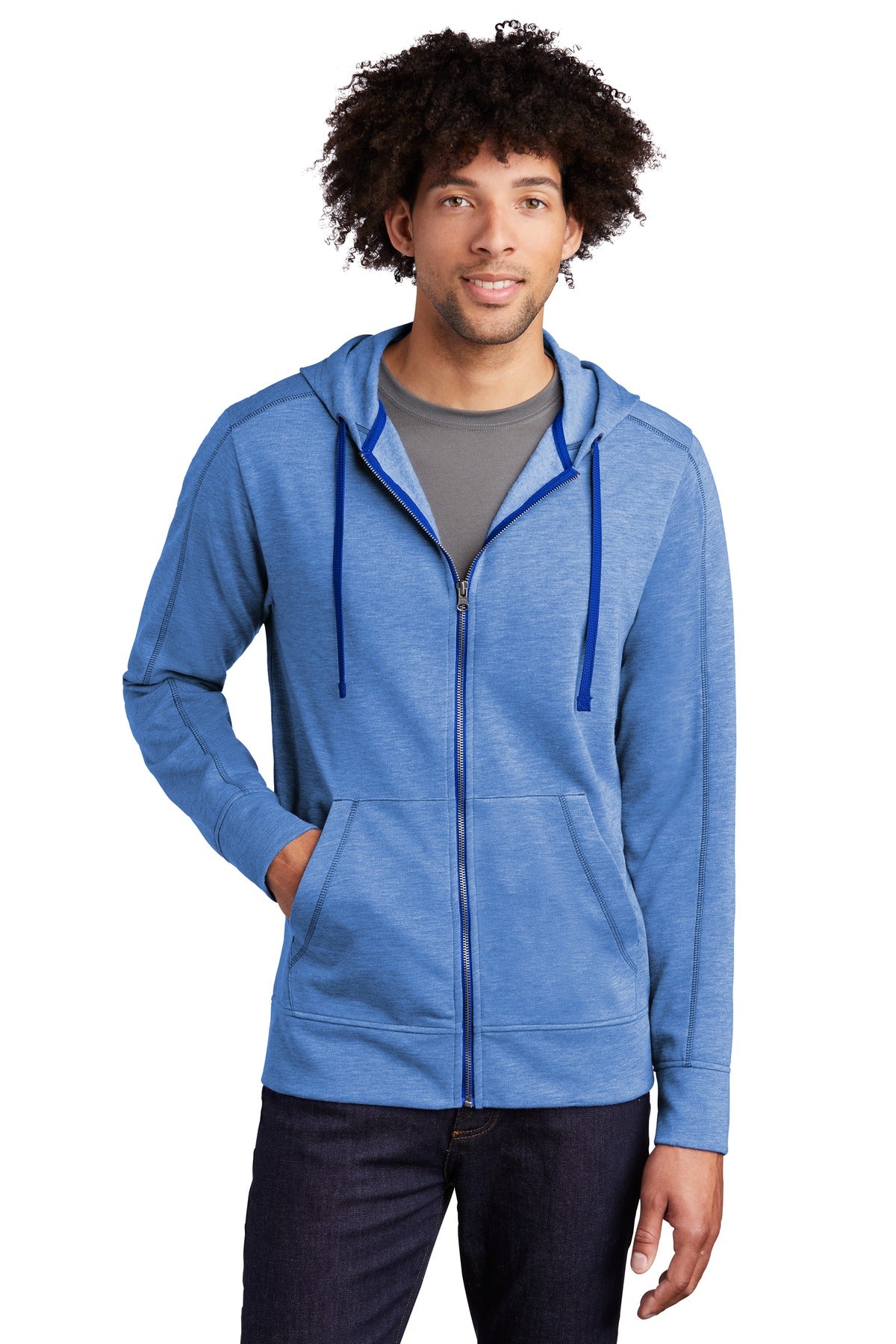 Sport-Tek® PosiCharge Tri-Blend Wicking Fleece Full-Zip Hooded Jacket