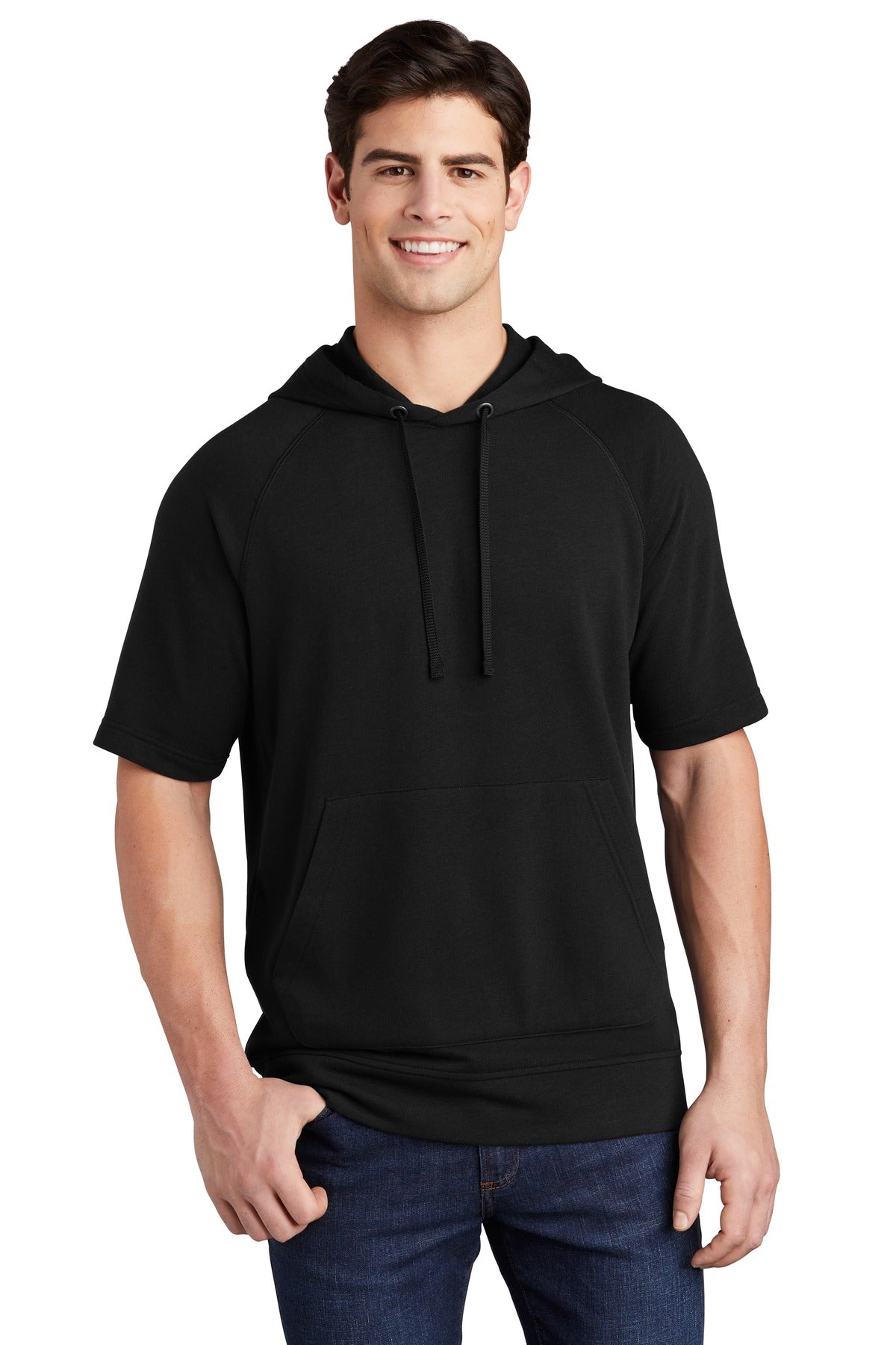 Sport-Tek® PosiCharge Tri-Blend Wicking Fleece Short Sleeve Hooded Pullover