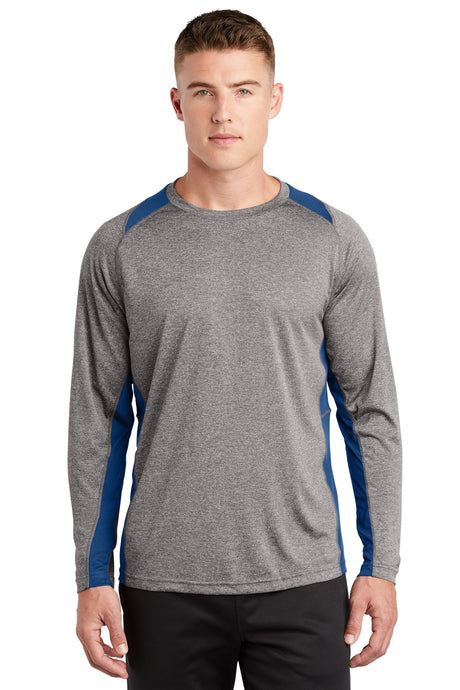 Sport-Tek® Long Sleeve Heather Colorblock Contender Tee