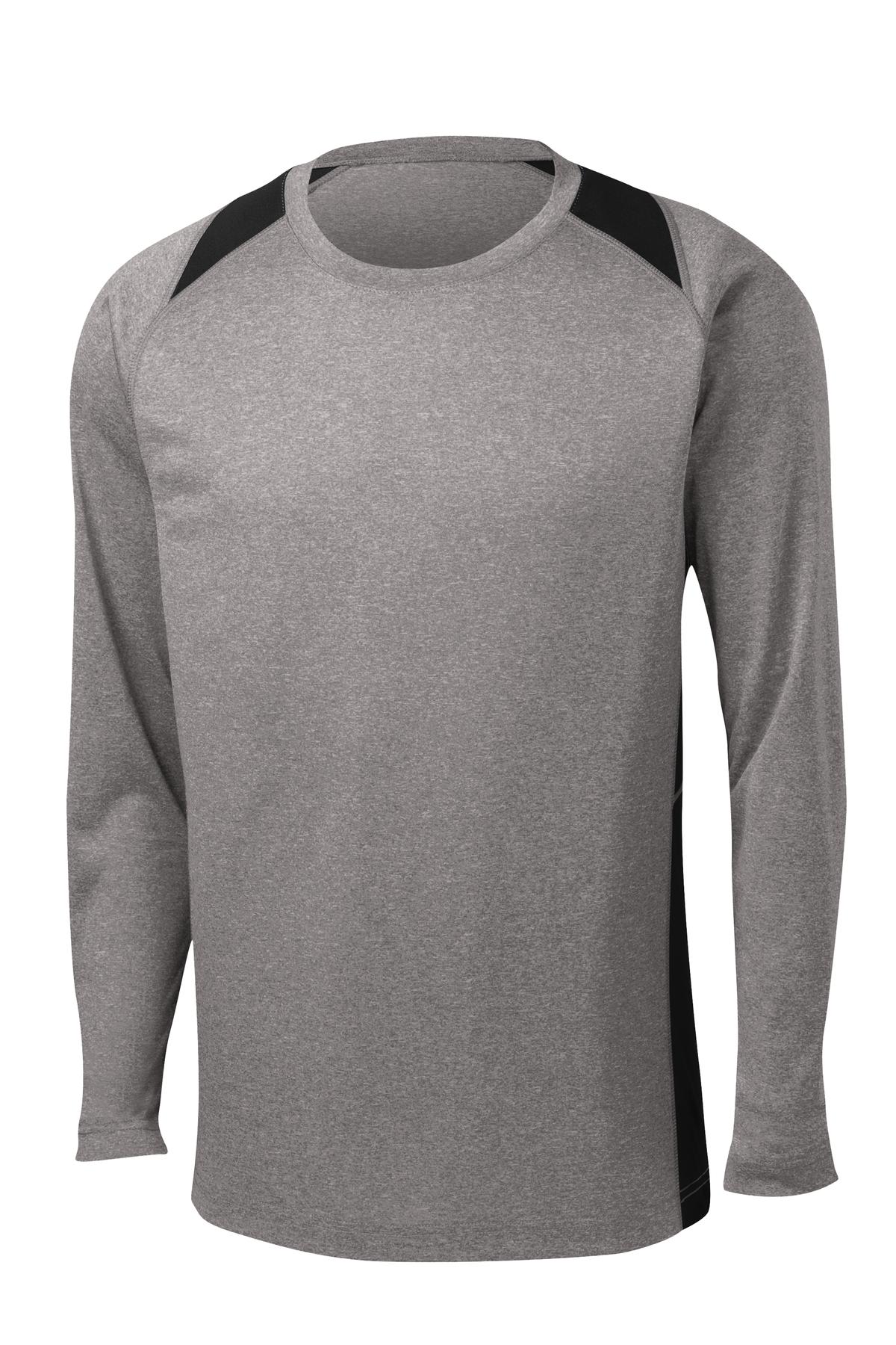 Sport-Tek® Long Sleeve Heather Colorblock Contender Tee