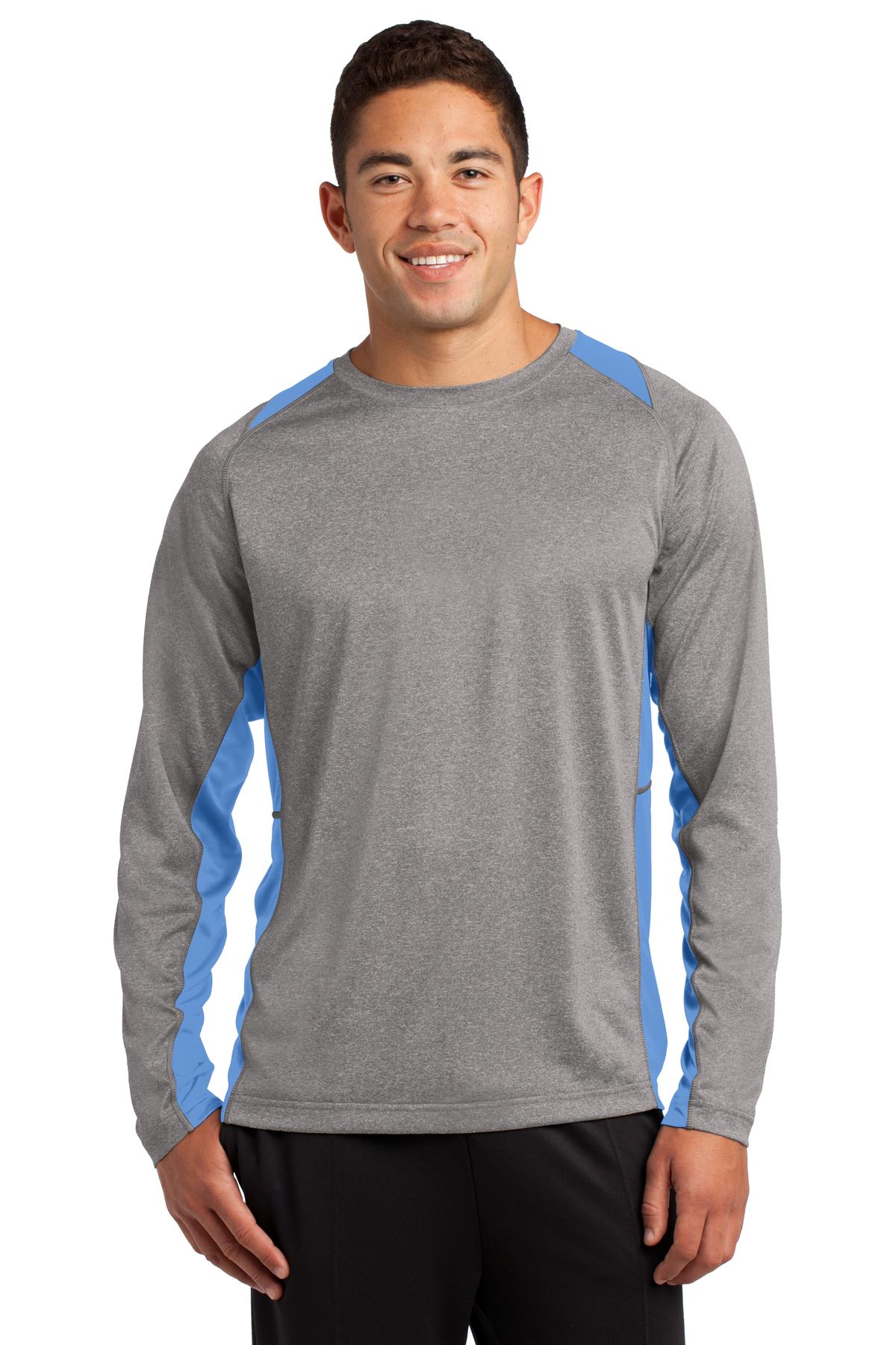 Sport-Tek® Long Sleeve Heather Colorblock Contender Tee