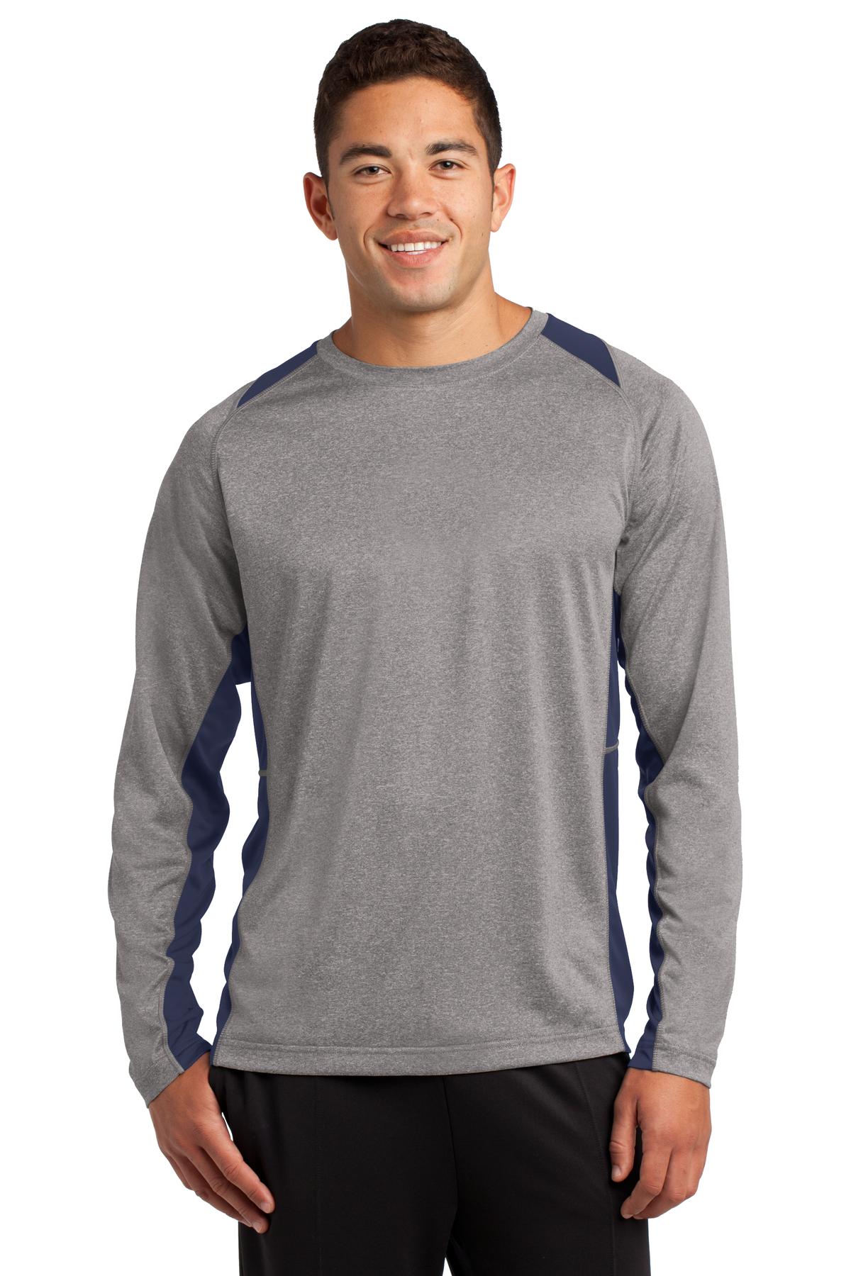 Sport-Tek® Long Sleeve Heather Colorblock Contender Tee